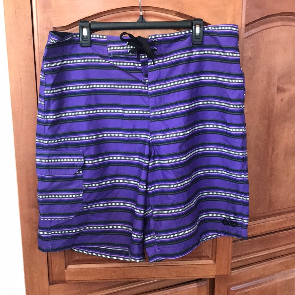 Nike 6.0 Purple Striped Swim Trunks